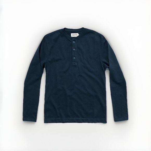 Taylor Stitch The Heavy Bag Henley in Navy Size 40 or Medium - Picture 1 of 4